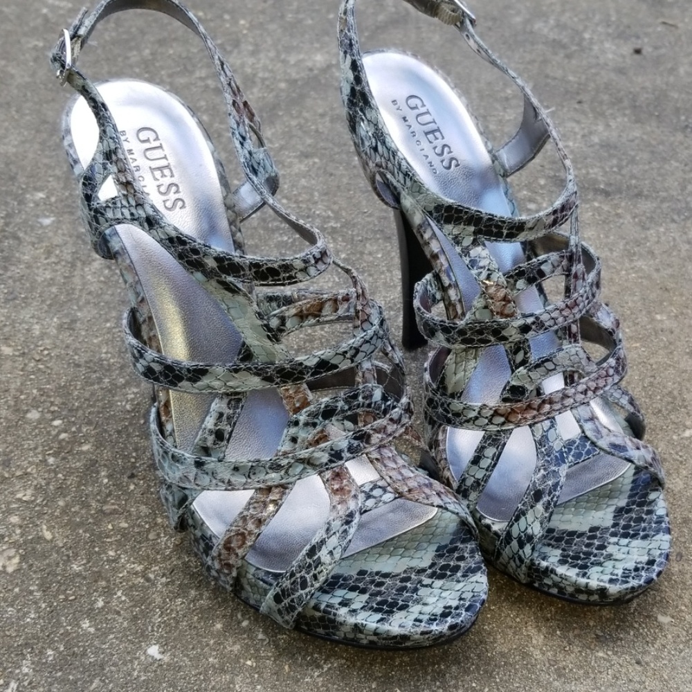 Guess platform strappy heels